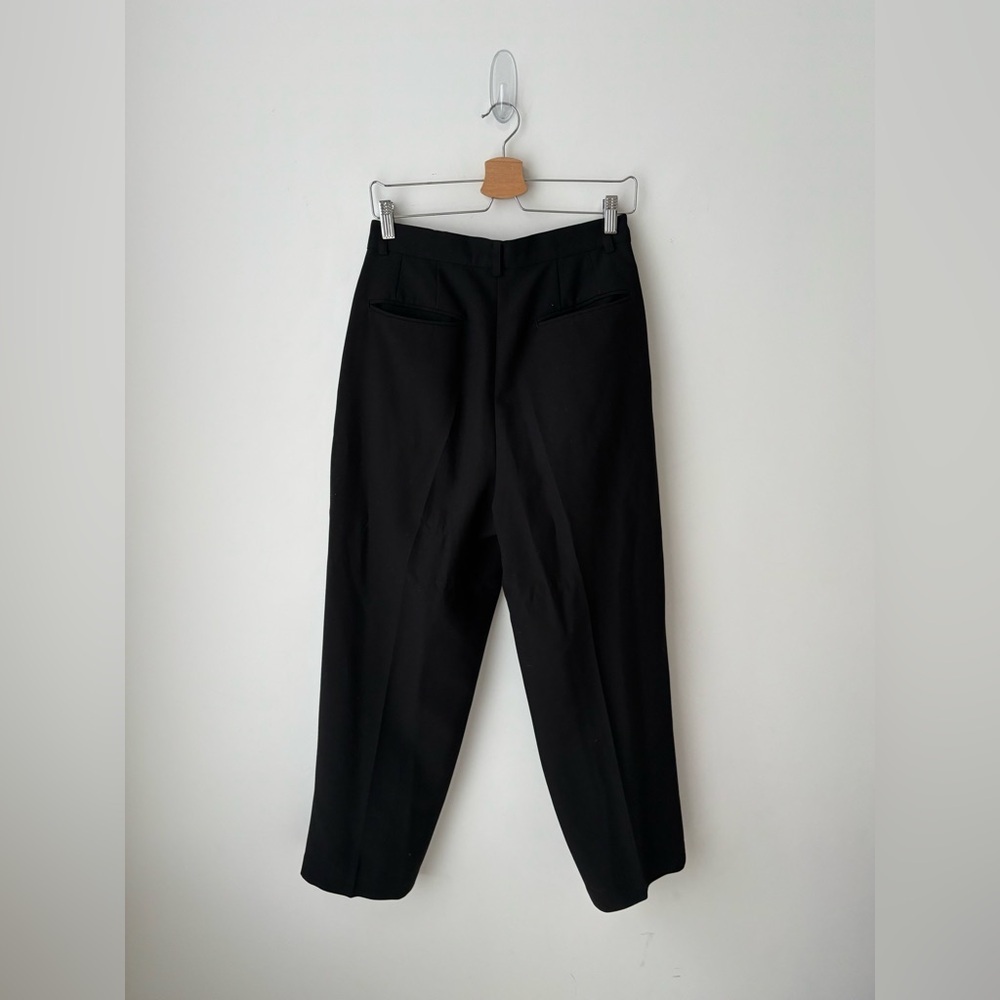 DOVLE Black Pleated Trousers High Rise Cropped Wide Leg Minimalist S - Picture 7 of 9